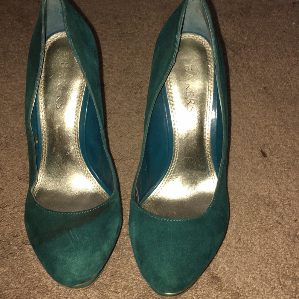 Christmas green platform heels